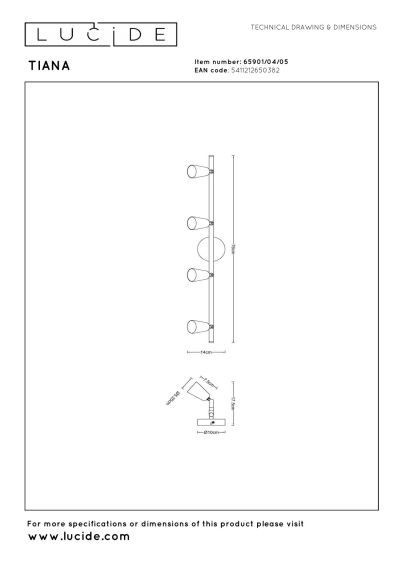 Lucide TIANA - Ceiling spotlight - 4xGU10 - Champagne Color